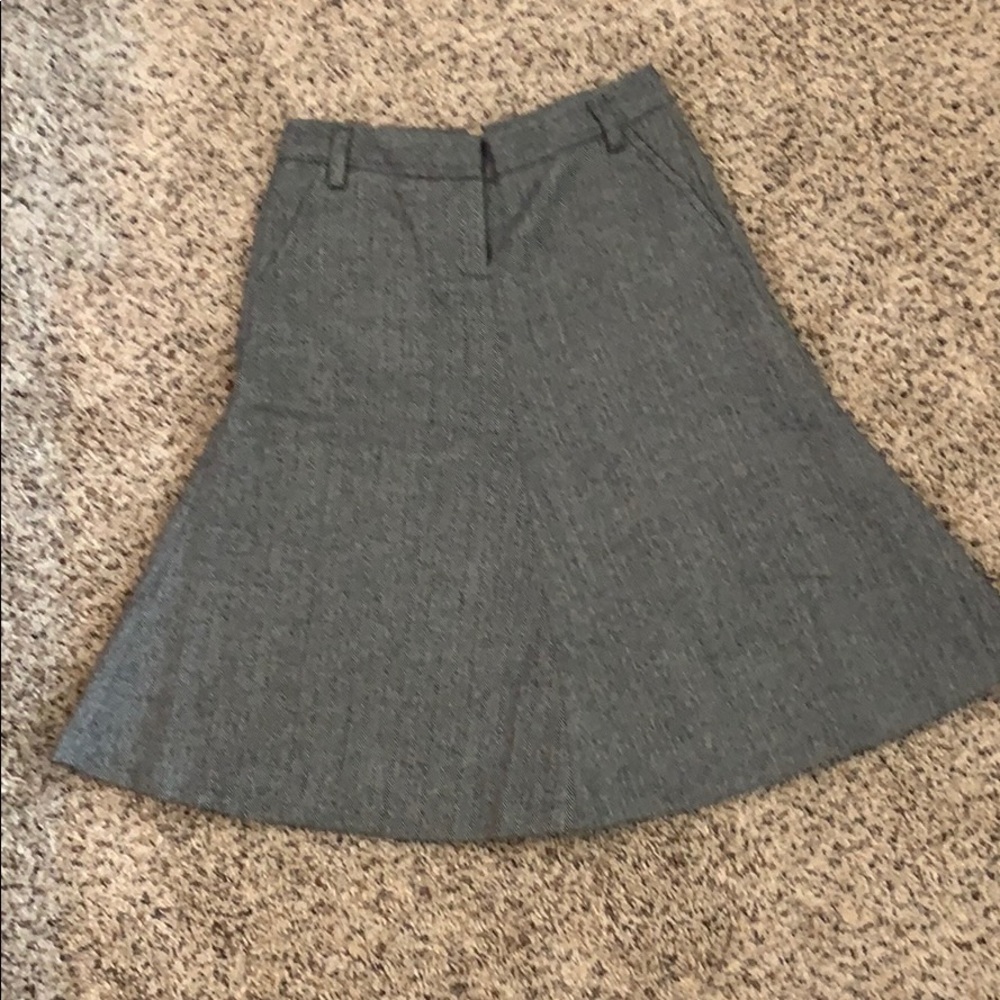 J. Crew Gray A-Line Wool-Blend Skirt